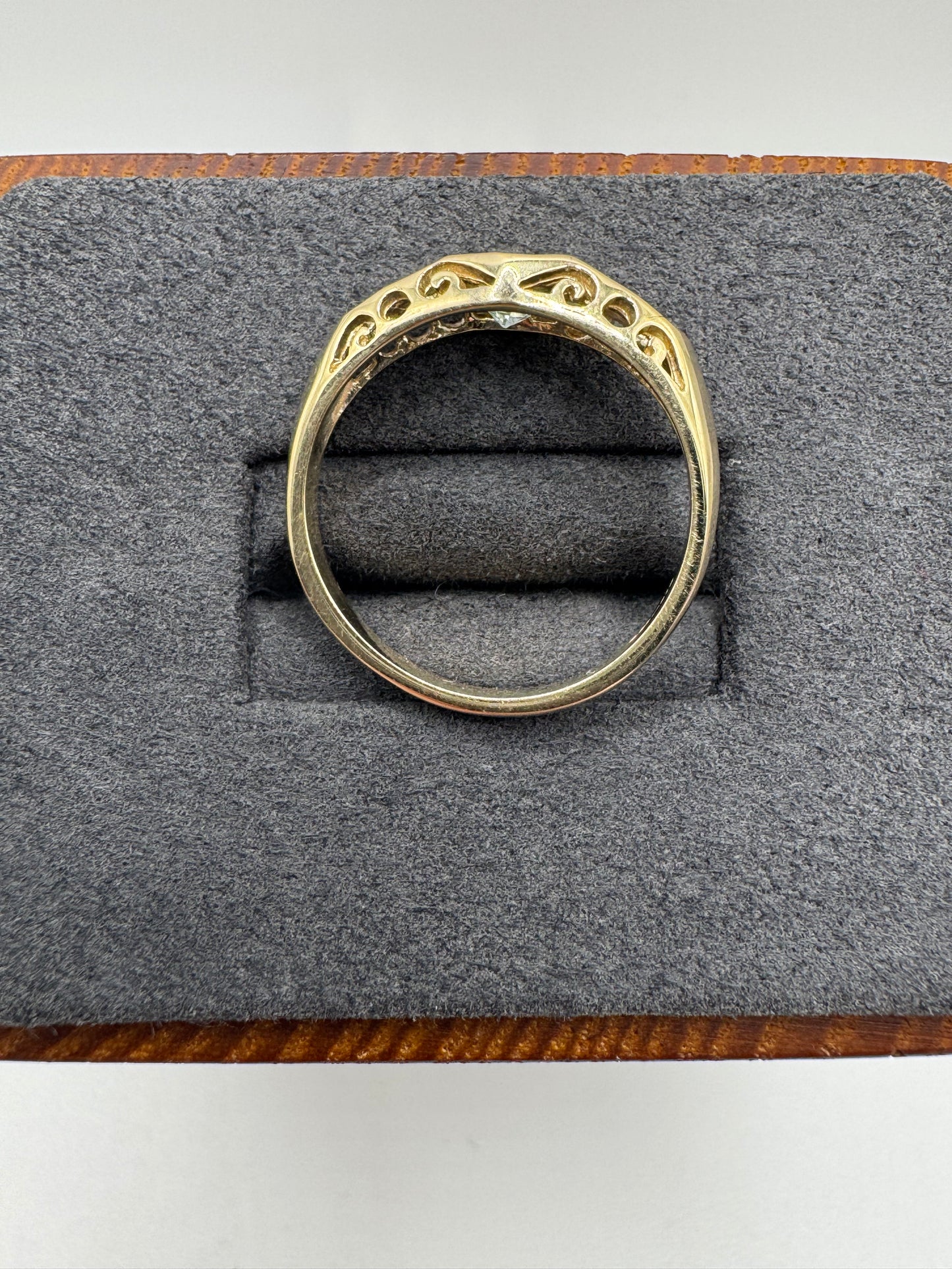 9ct gold blue topaz gypsy ring