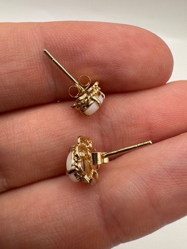 9ct gold opal earrings