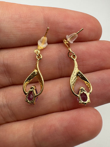 9ct gold amethyst earrings