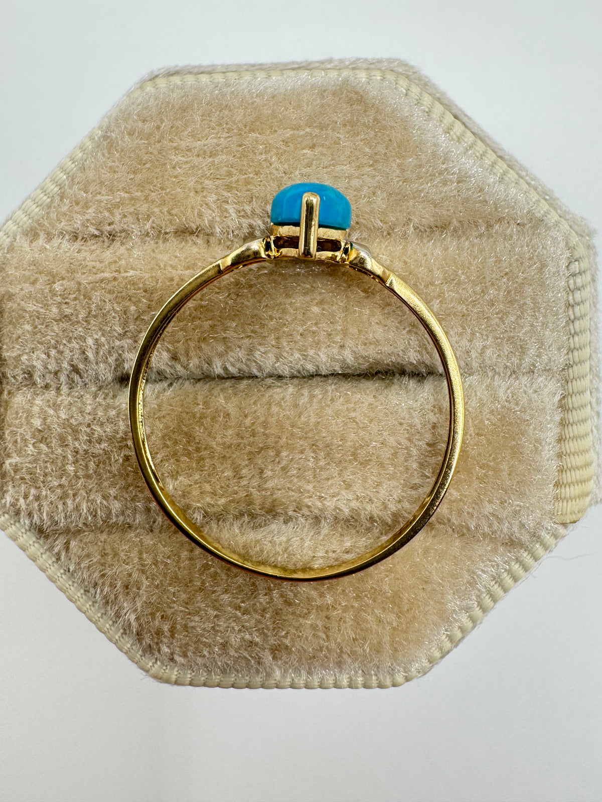 9ct two-tone gold turquoise heart ring
