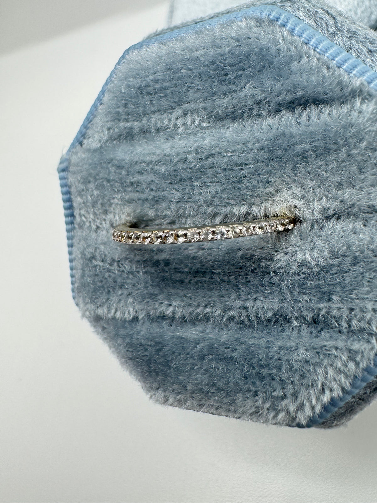 9ct gold zircon half eternity ring