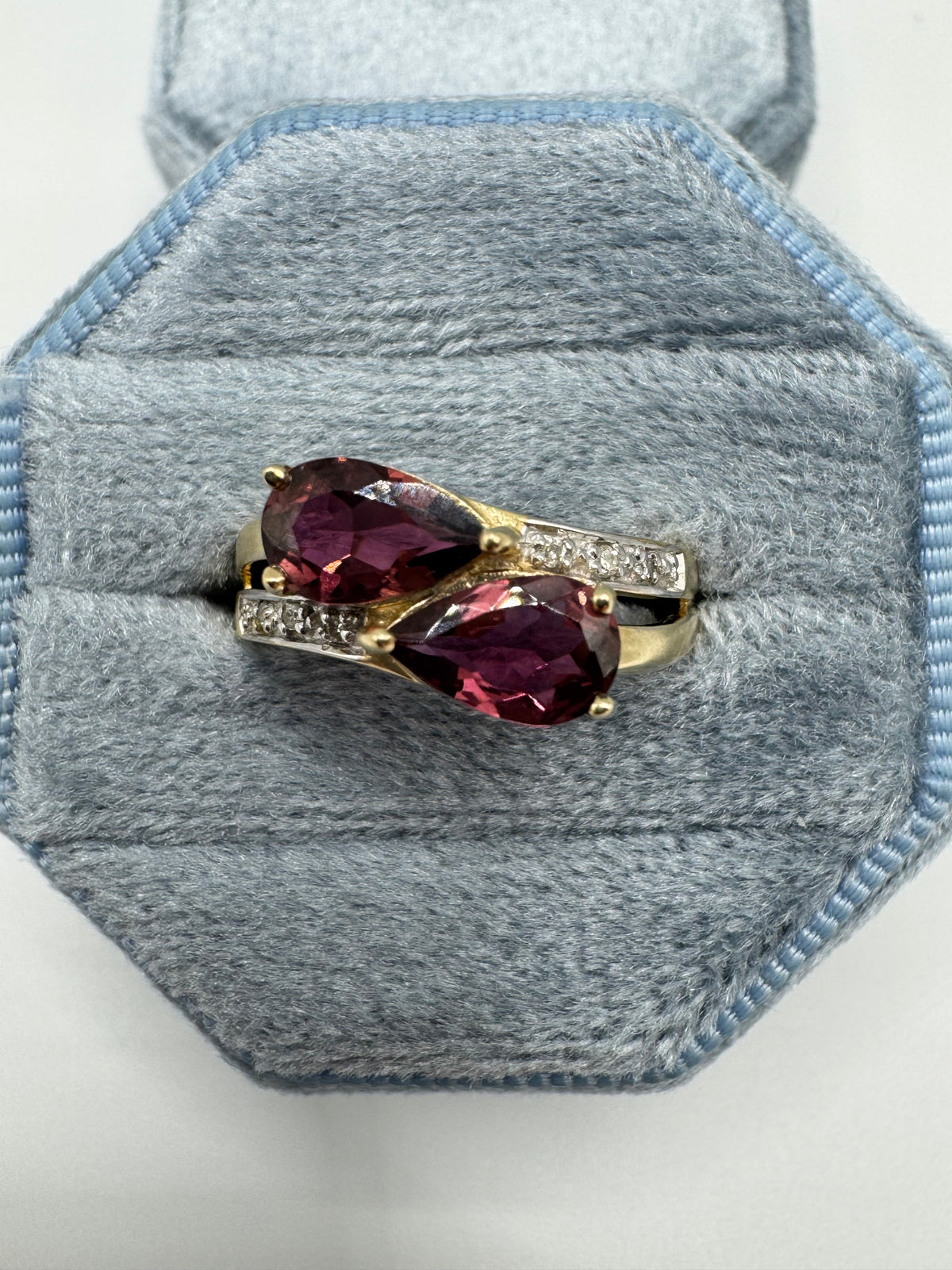 9ct gold tourmaline and diamond ring