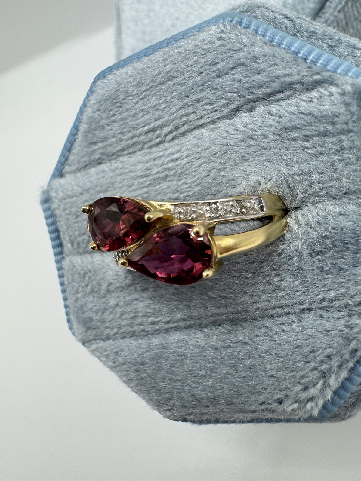 9ct gold tourmaline and diamond ring