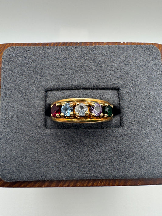 9ct gold multi-gem ring