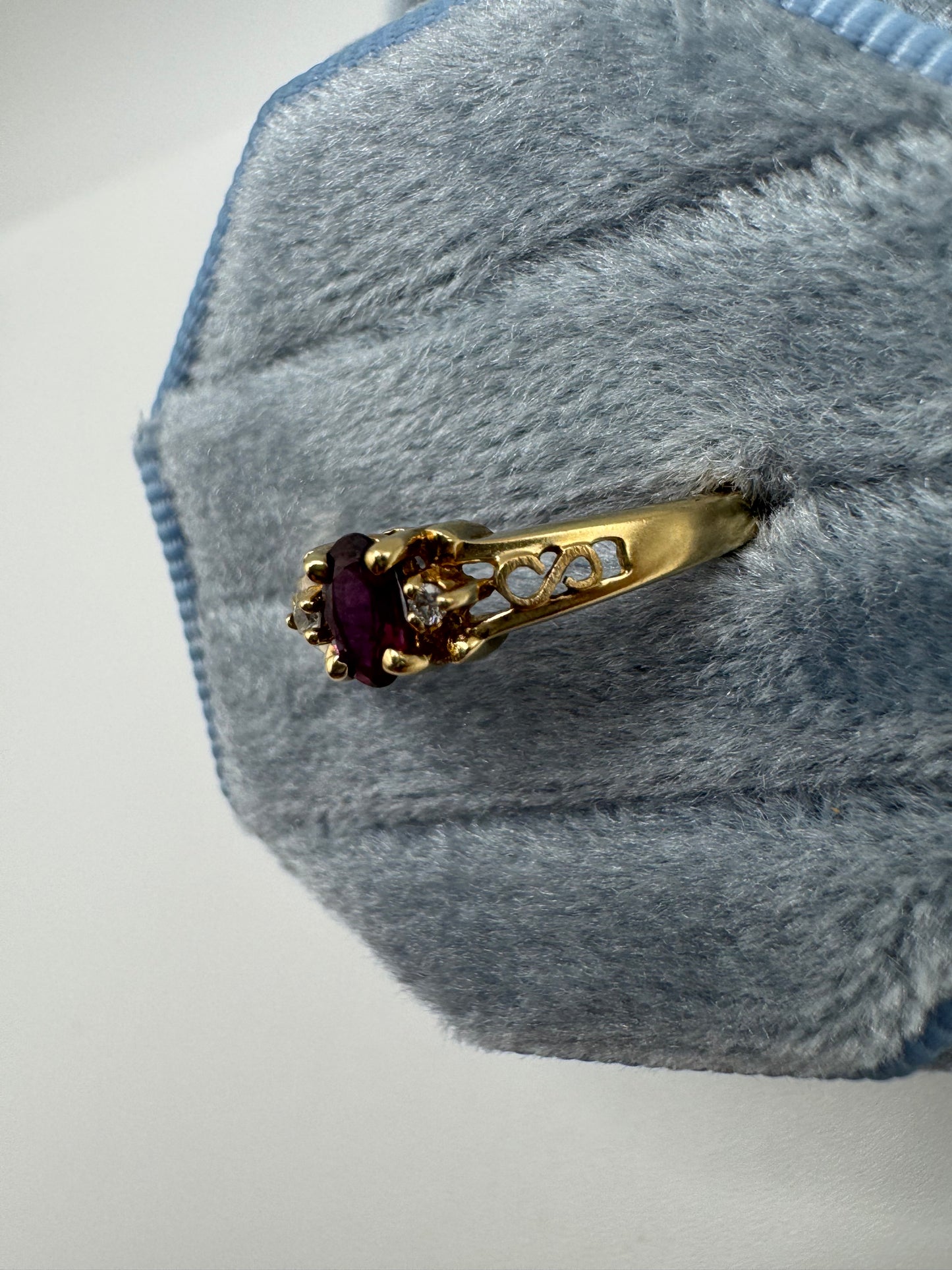 9ct gold ruby and diamond ring