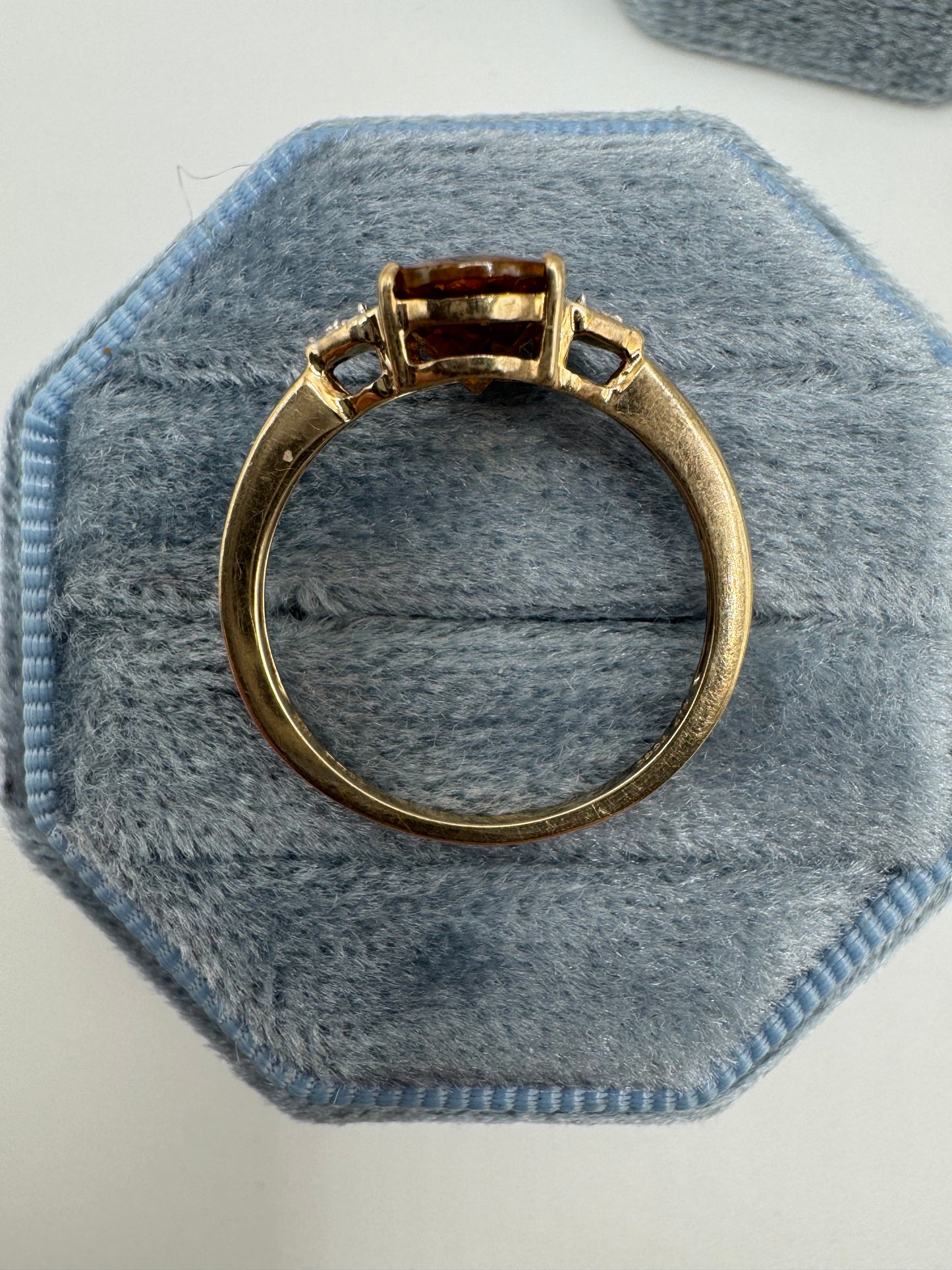 9ct gold citrine and diamond ring