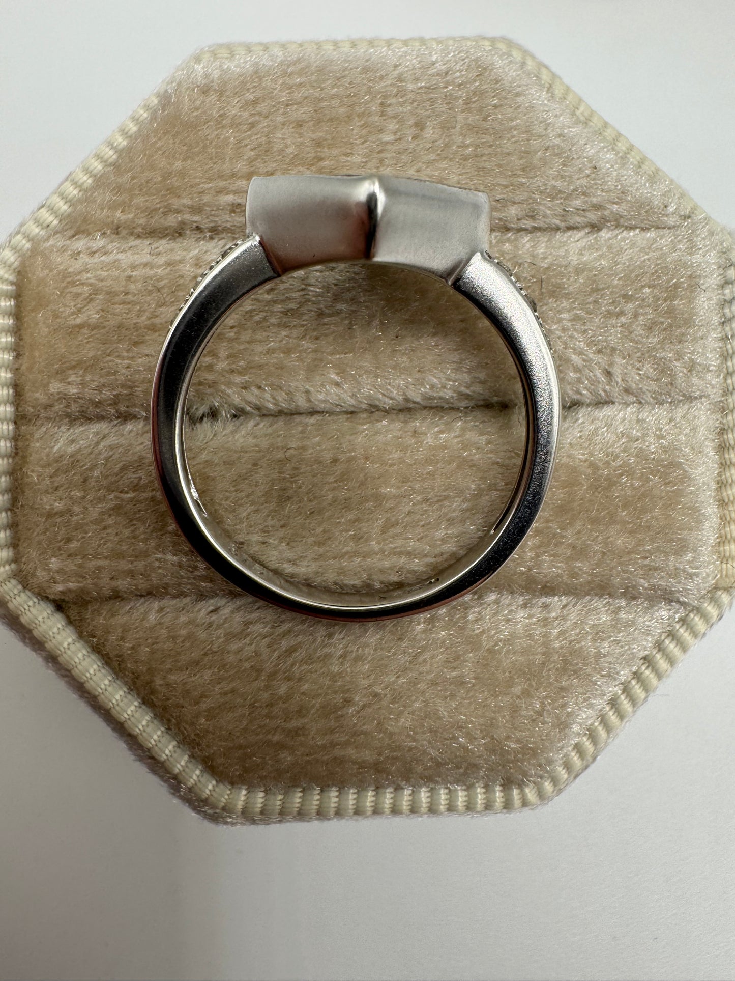 9ct white gold quartz and diamond ring