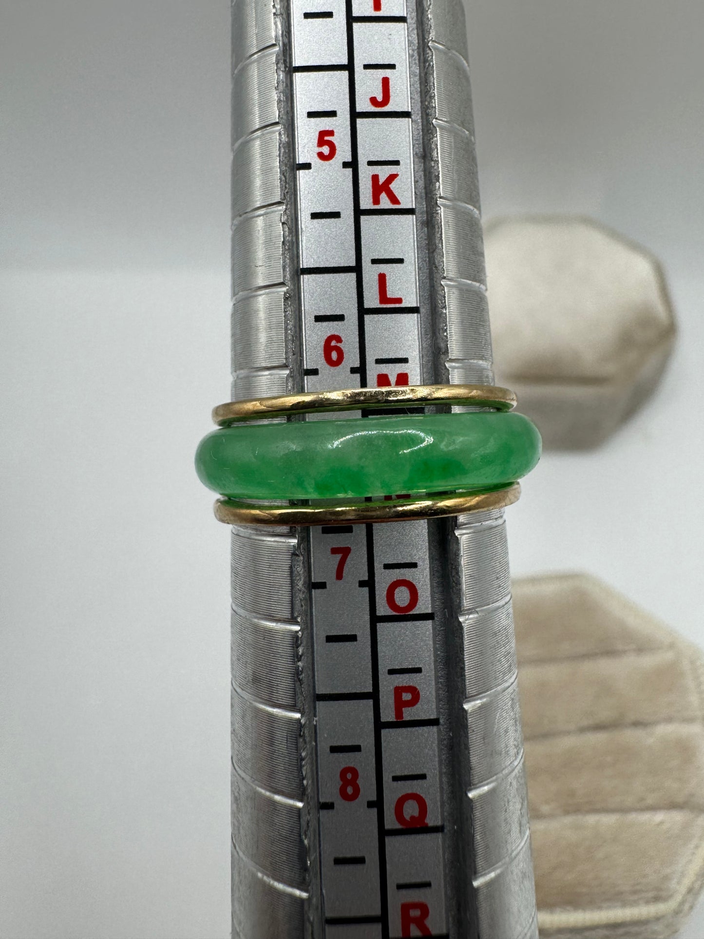 9ct gold Jade and diamond ring