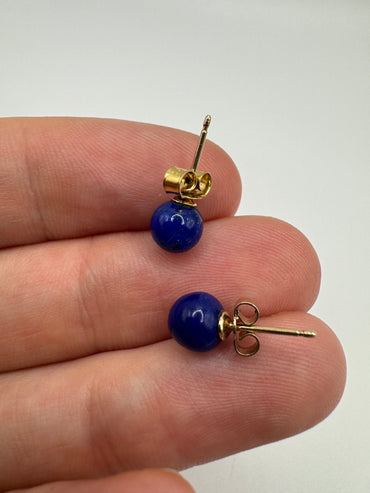 9ct gold lapis lazuli earrings