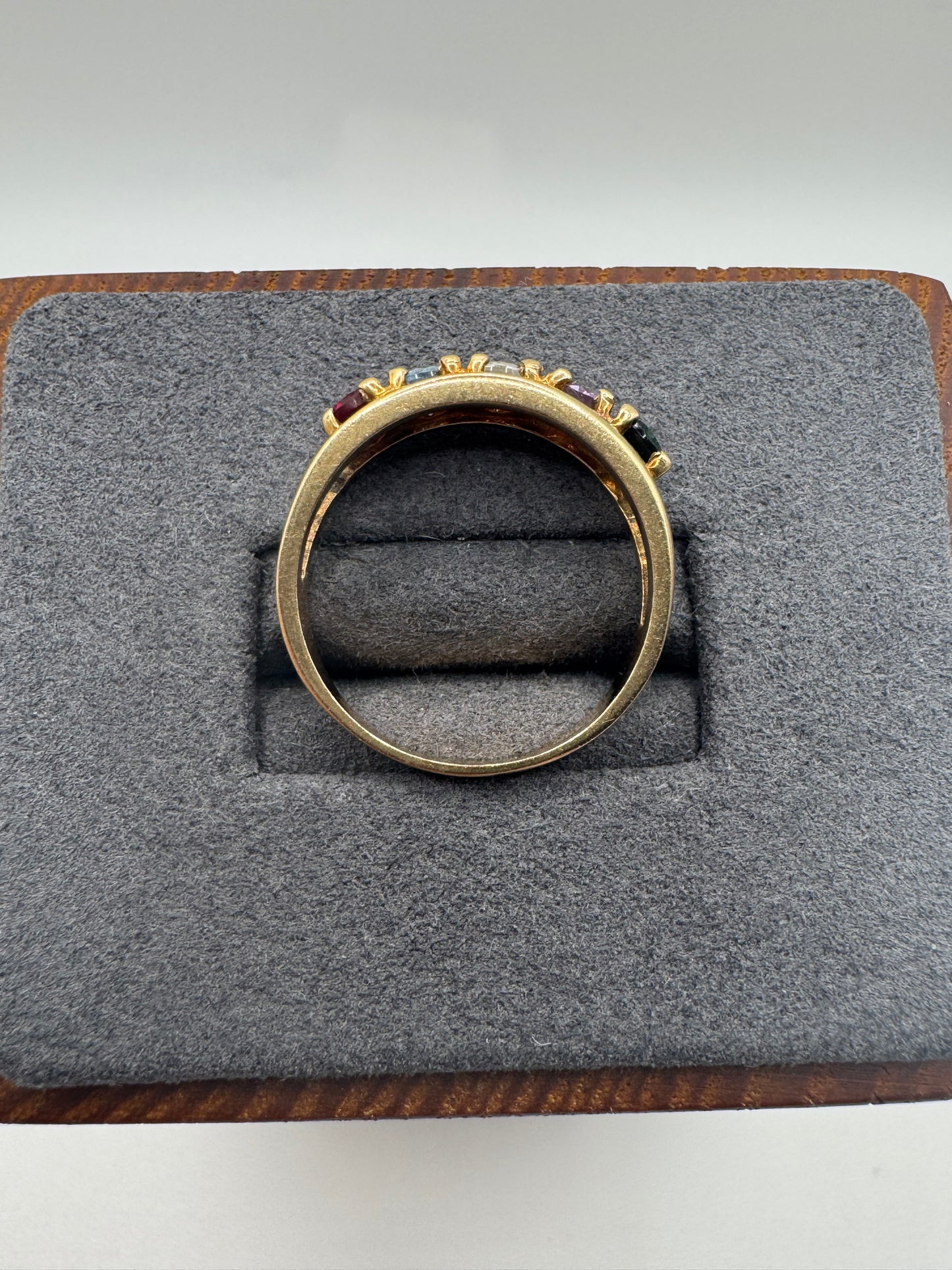9ct gold multi-gem ring