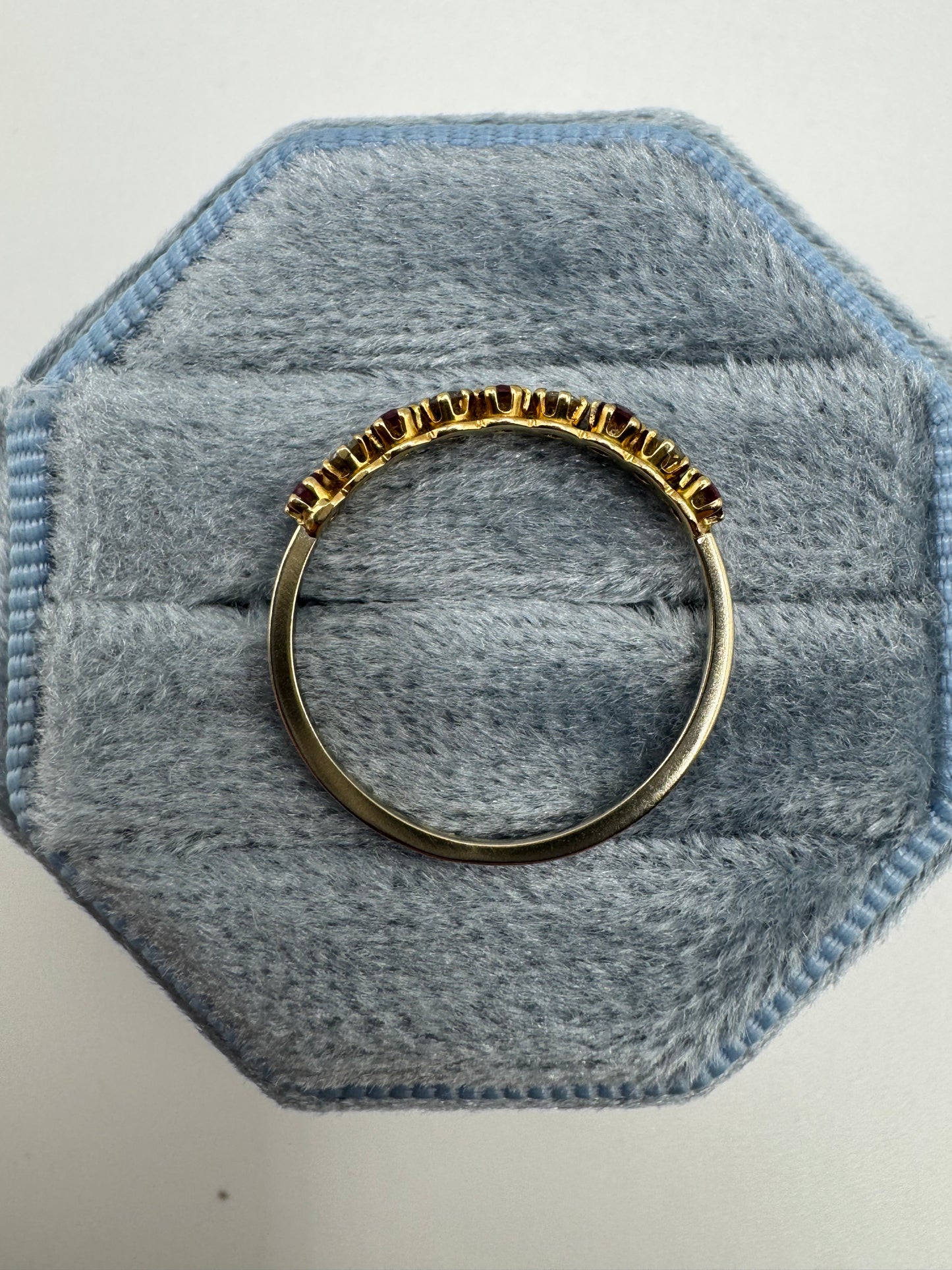 9ct gold ruby and diamond ring