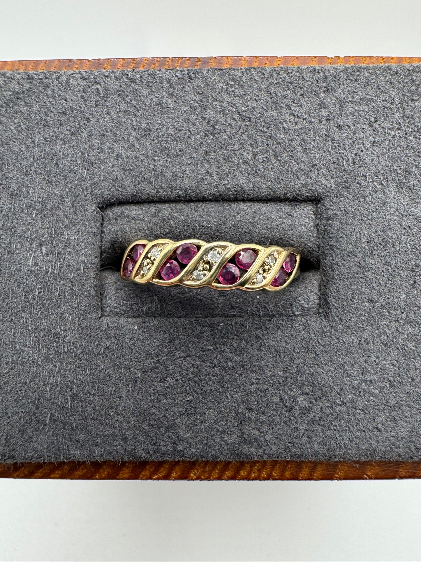 9ct gold ruby and diamond ring