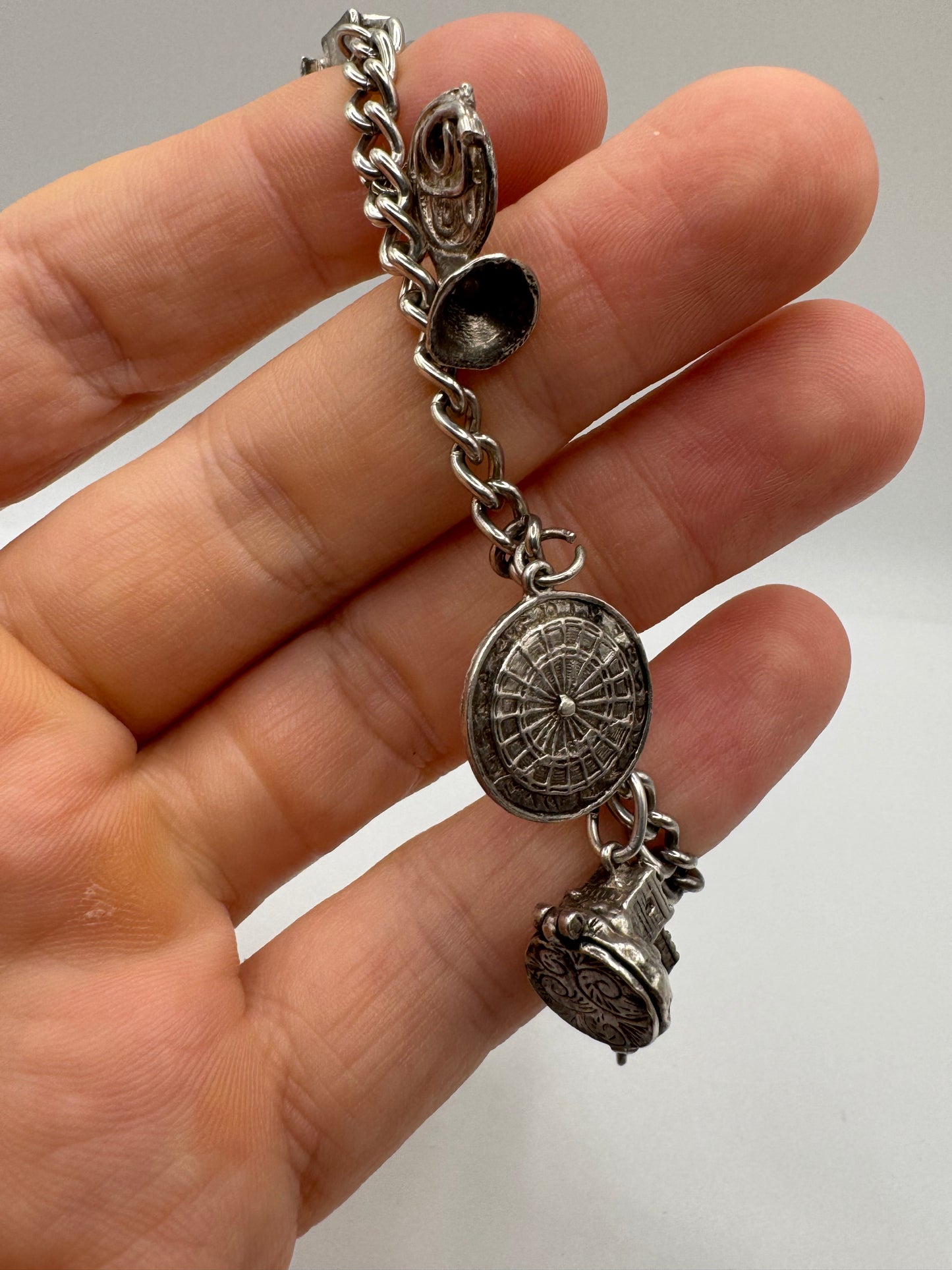 Silver charm bracelet