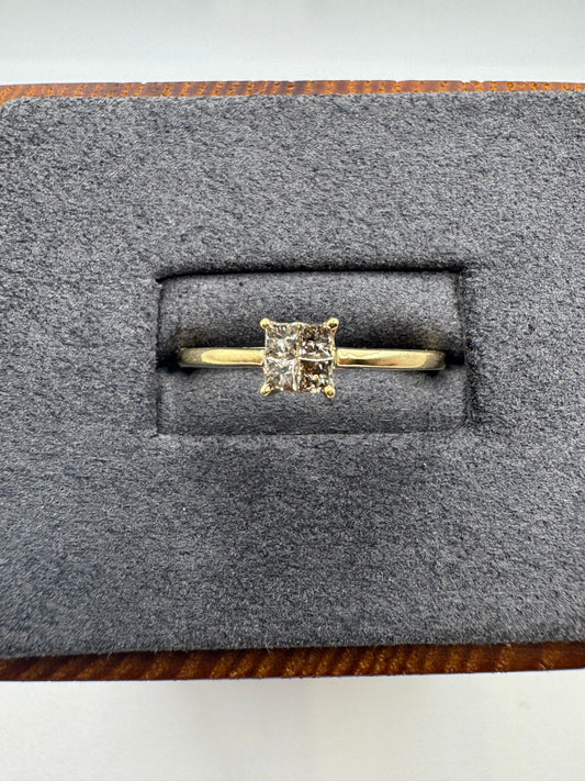 9ct gold 0.25ct diamond ring