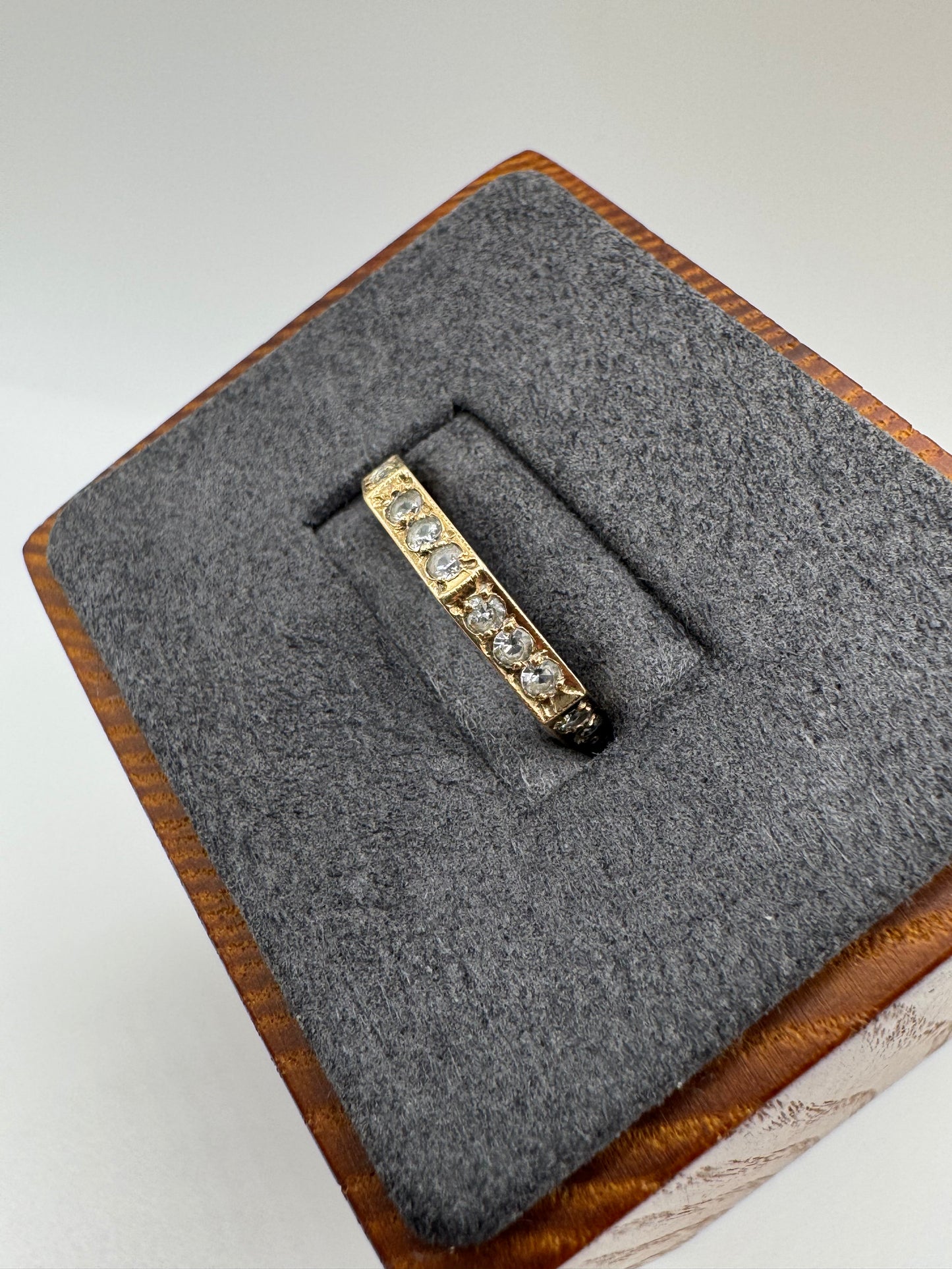 Antique 9ct gold paste eternity ring