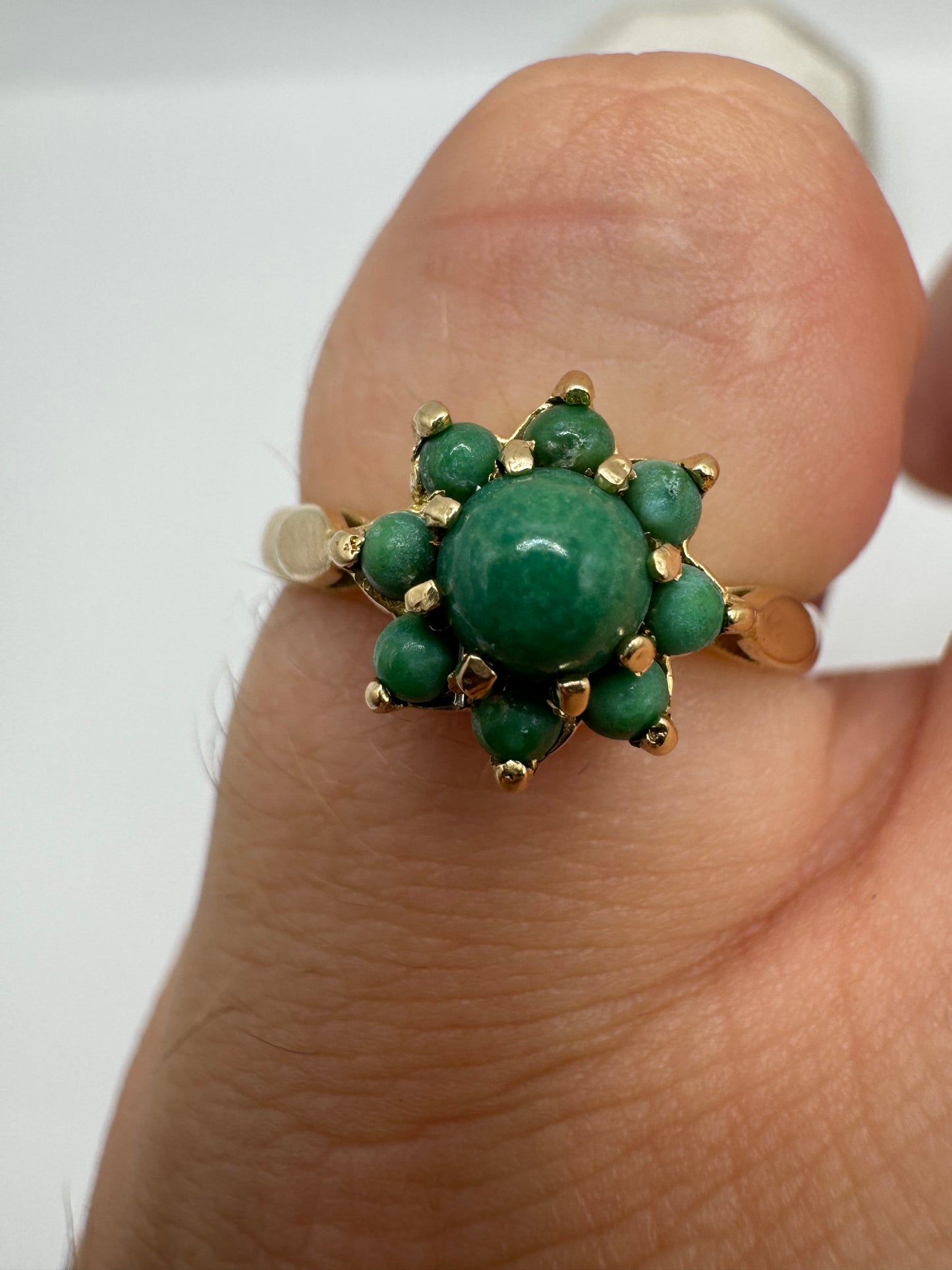 9ct gold turquoise cluster ring