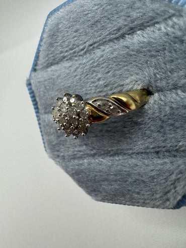 9ct gold diamond cluster ring