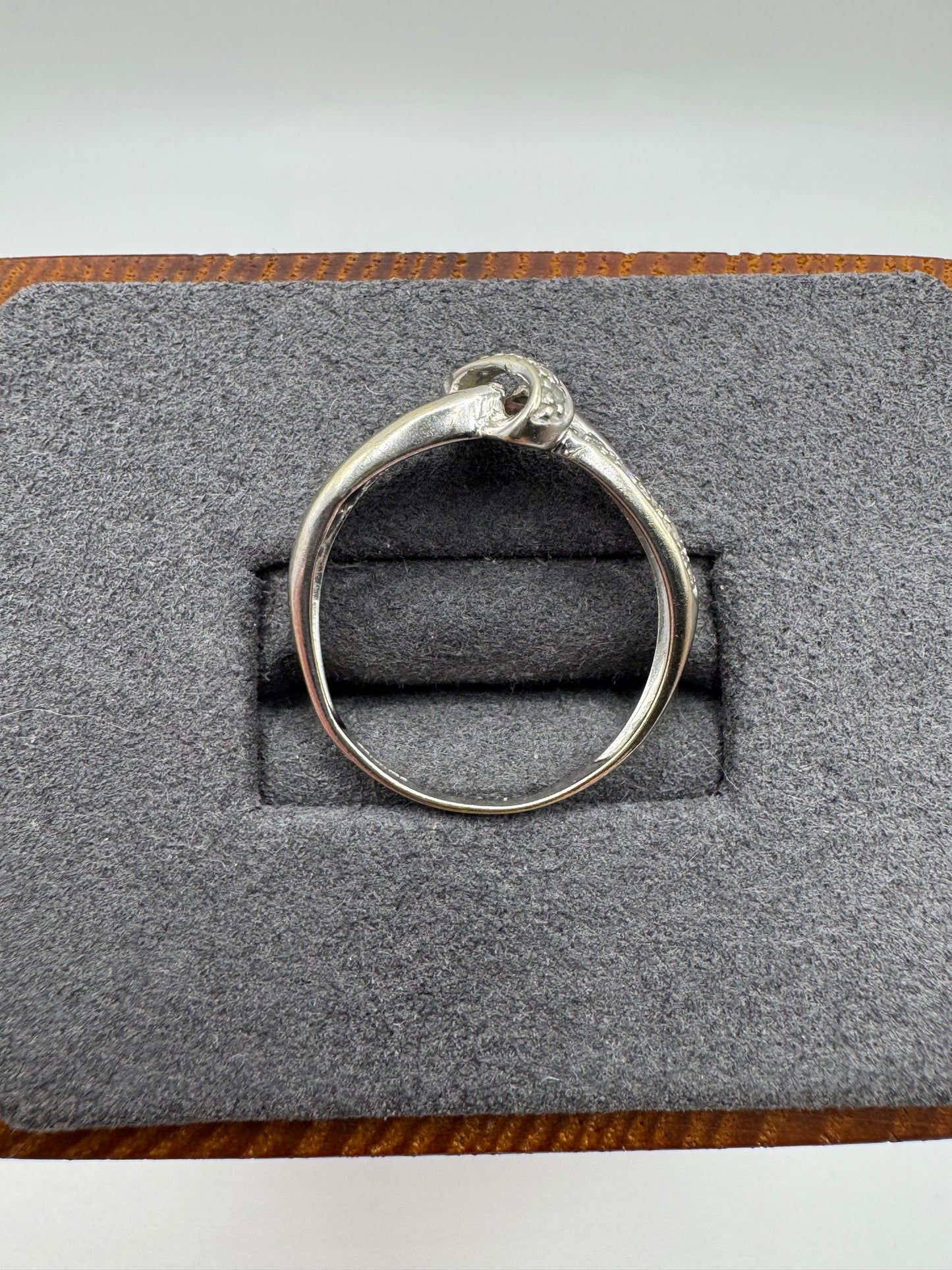 9ct white gold diamond crossover ring