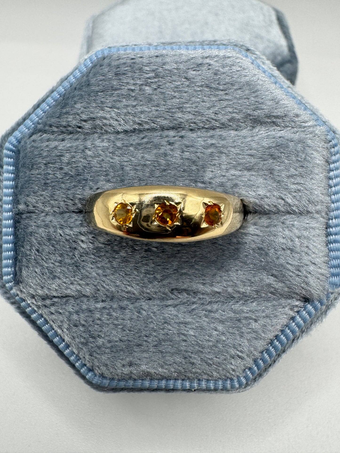 9ct gold citrine gypsy ring