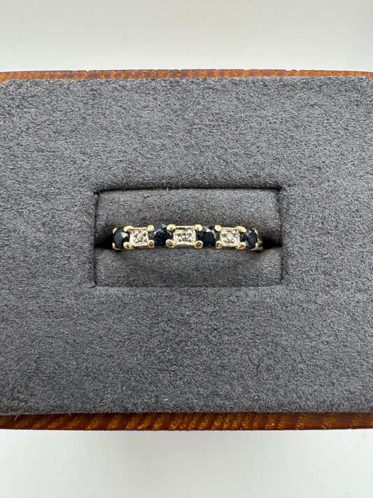 9ct gold sapphire and diamond ring