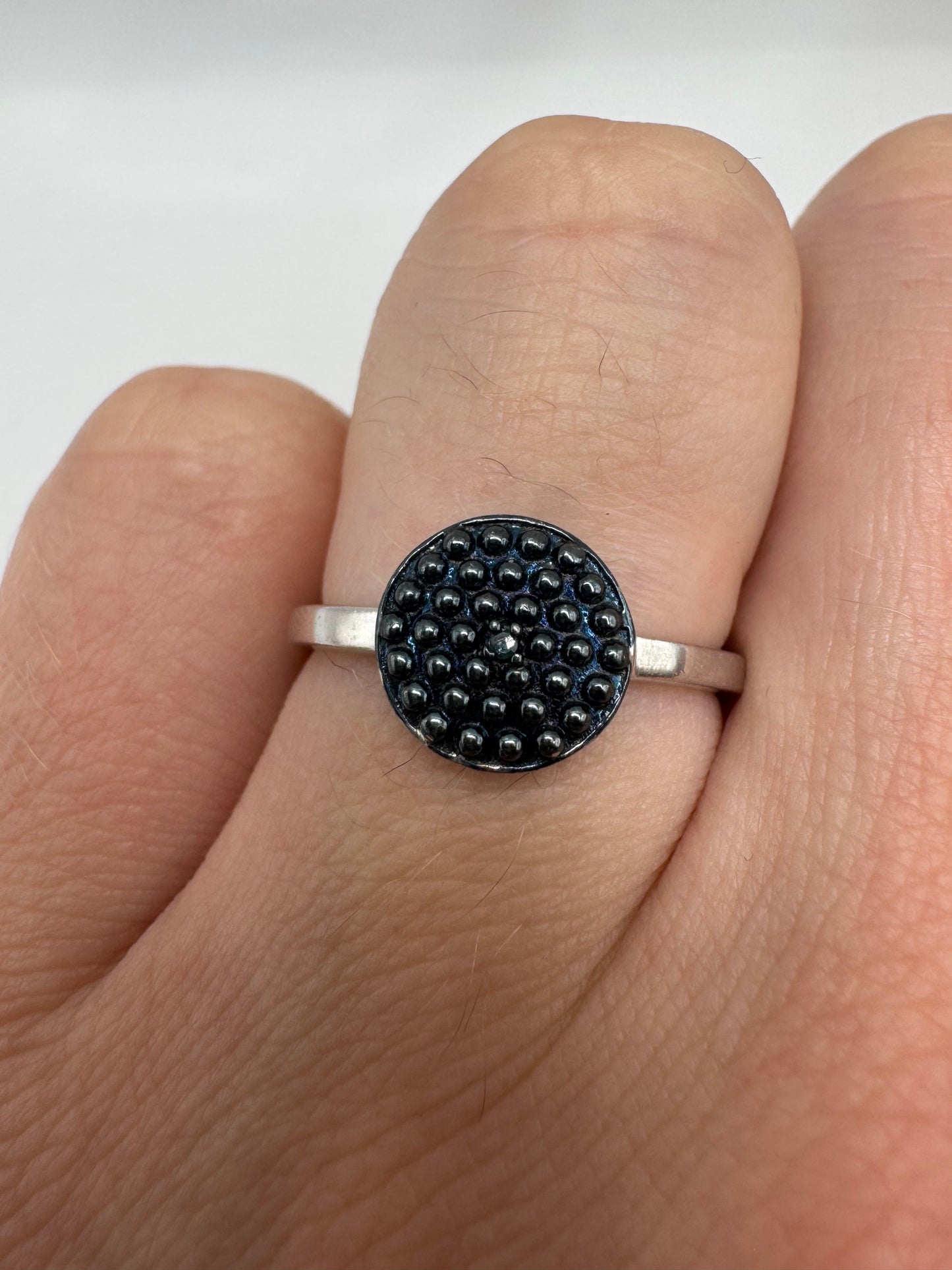 Silver diamond ring