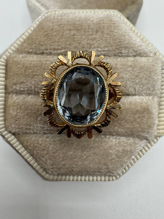 9ct gold blue topaz ring