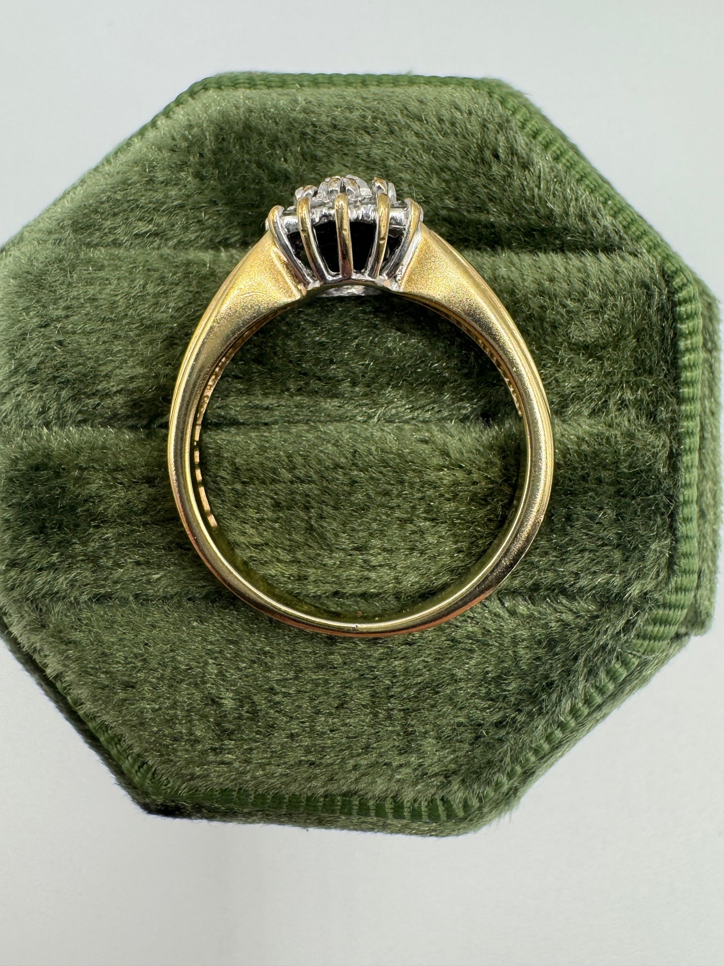 9ct gold 10 point diamond cluster ring