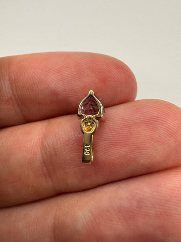 9ct gold amethyst heart pendant