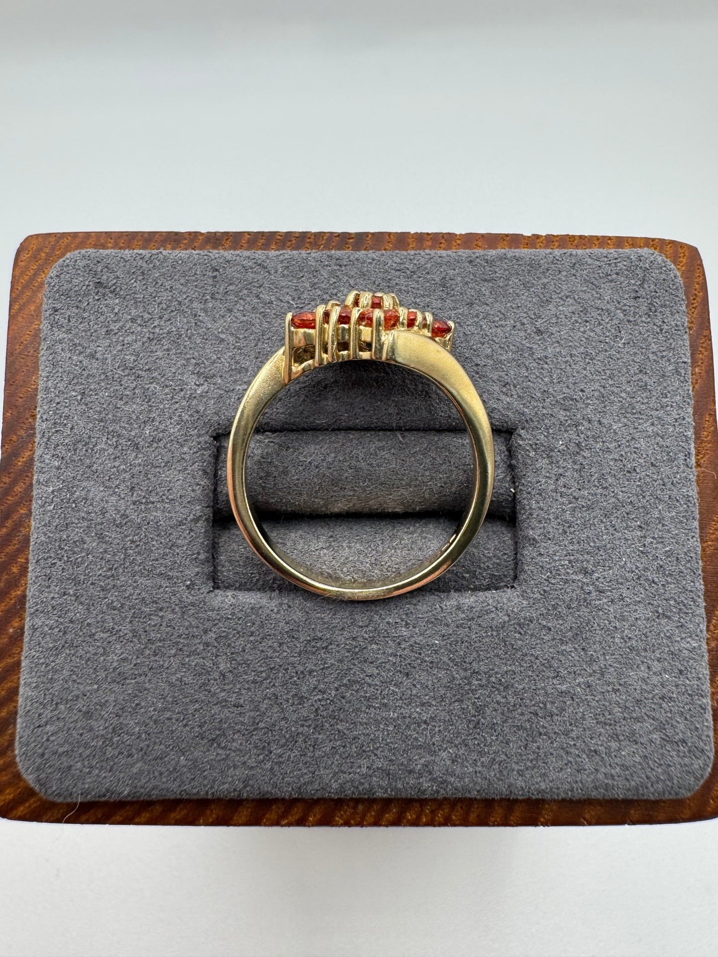 9ct gold fire opal cluster ring