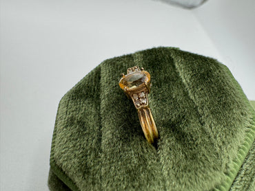 9ct gold imperial topaz and diamond ring