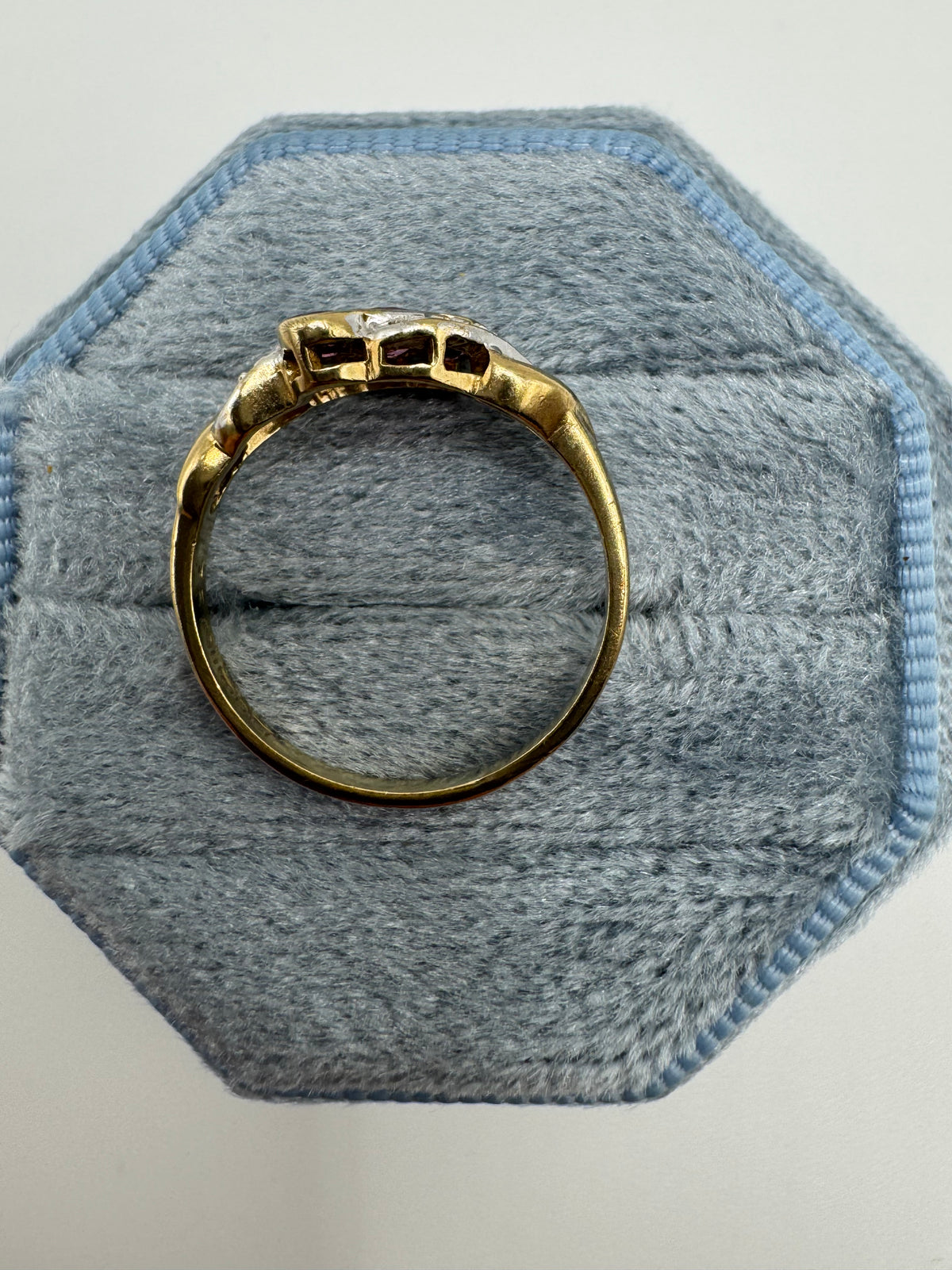 9ct gold ruby and diamond ring