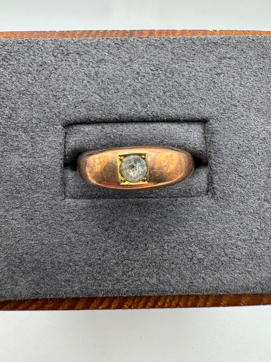 Antique 9ct rose gold paste signet ring