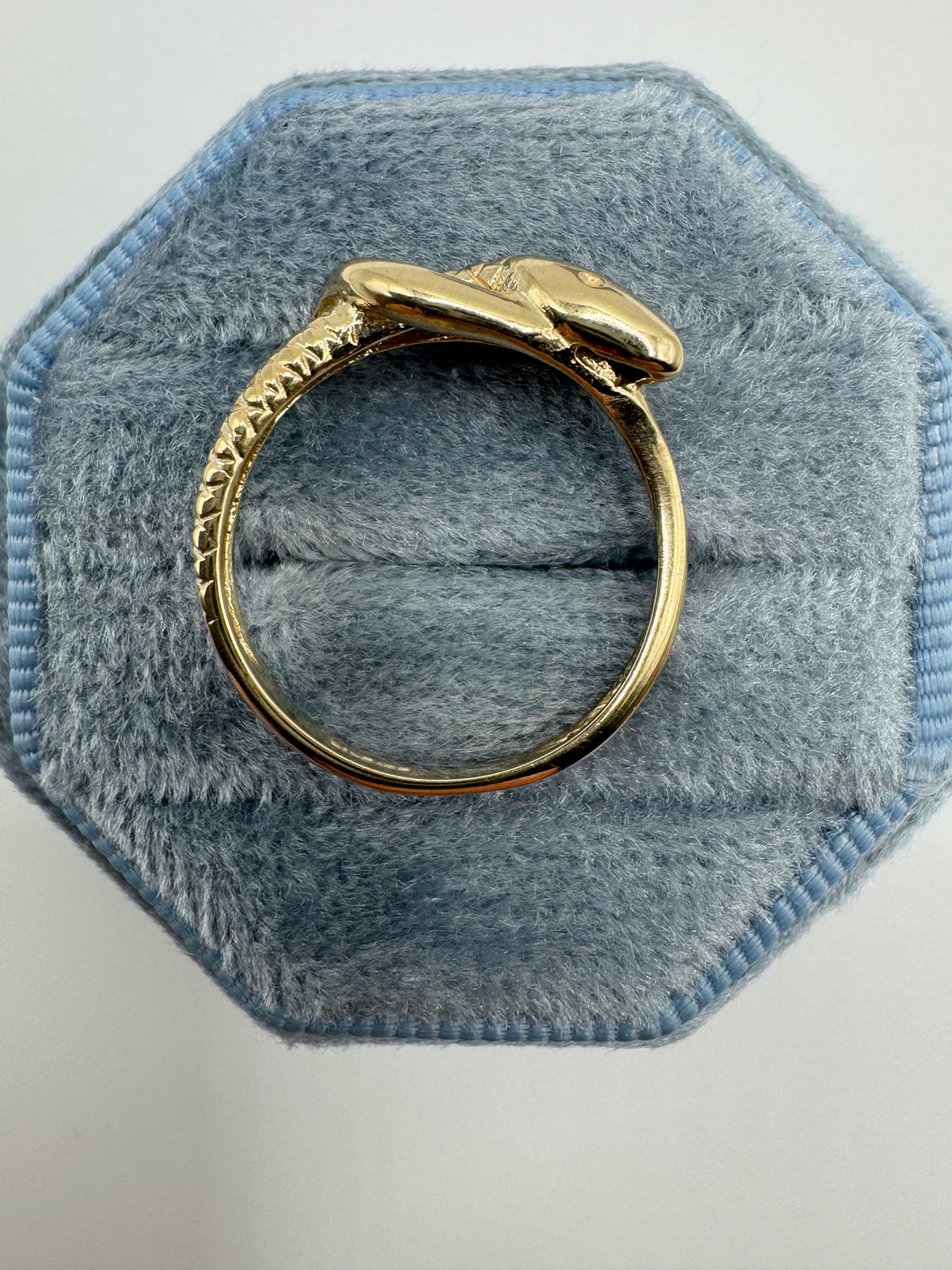 9ct gold ruby snake ring