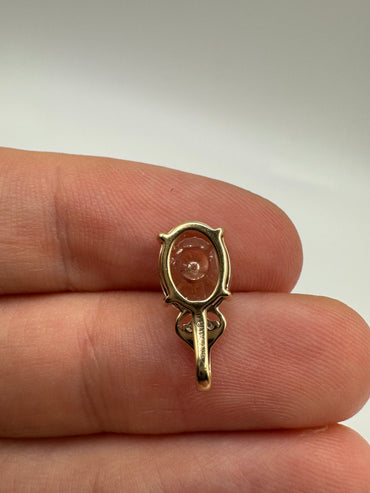9ct gold Glen Lehrer quartz and diamond pendant