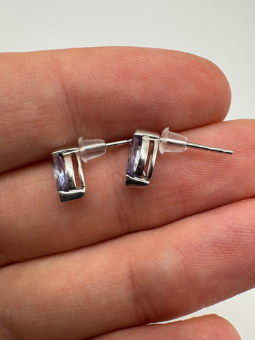 9ct white gold tanzanite earrings