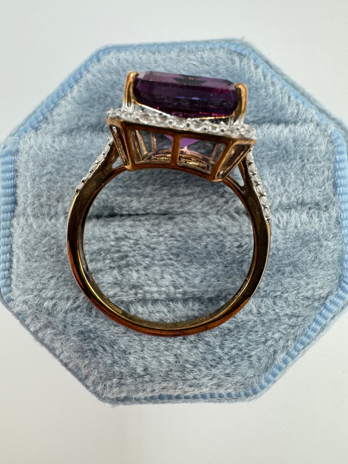 9ct rose gold ametrine and zircon ring