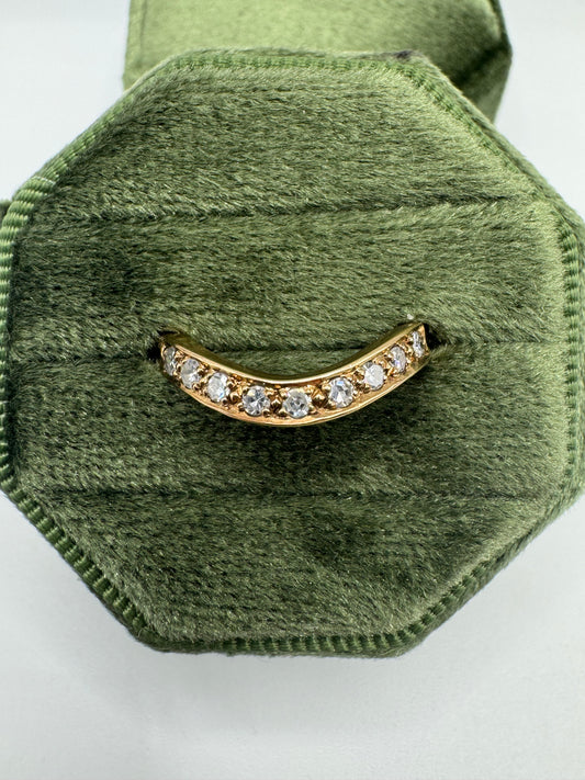 9ct gold diamond wishbone ring