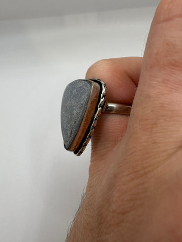 Silver agate ring (6-L1/2)
