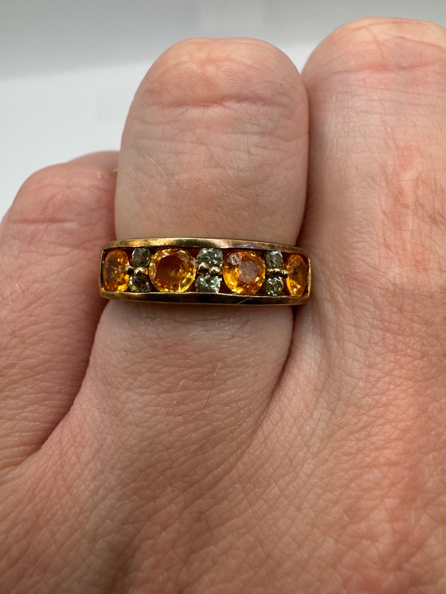 9ct gold fancy sapphire and alexandrite ring