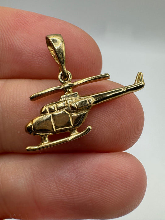 9ct gold helicopter charm