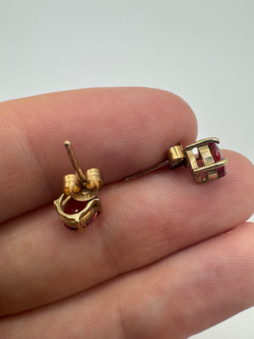 9ct gold spinel earrings