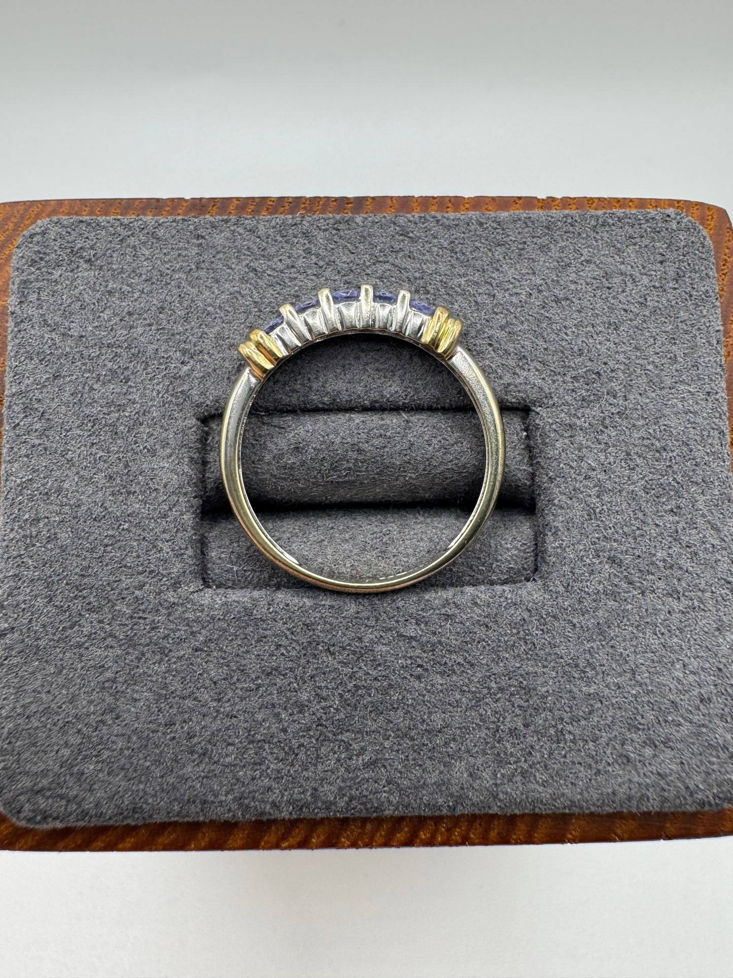 9ct two tone gold tanzanite ring