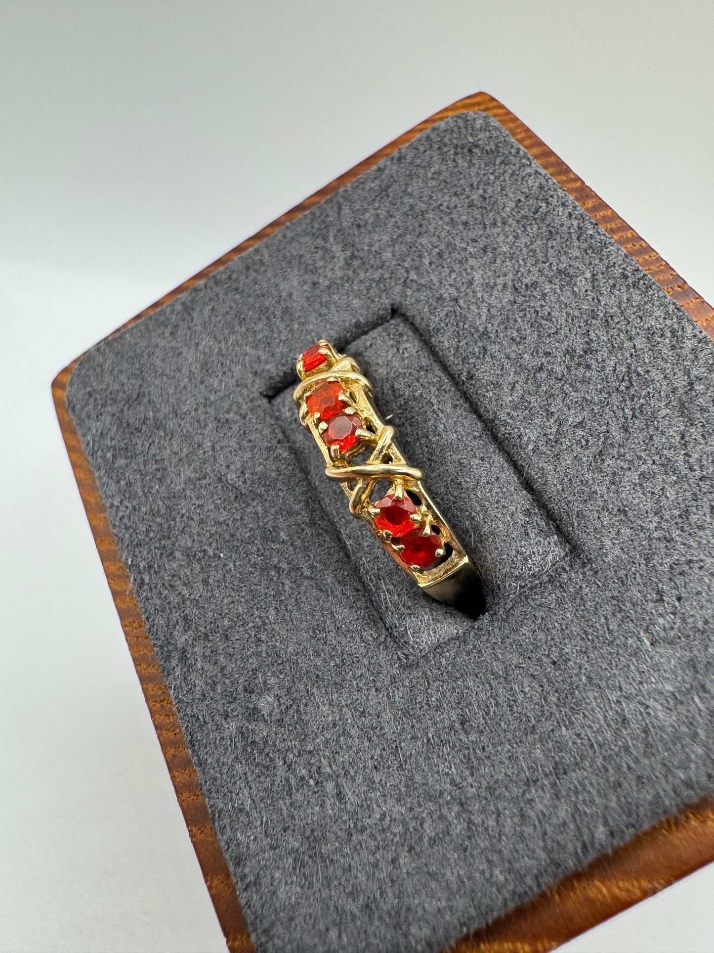 9ct gold fire opal ring