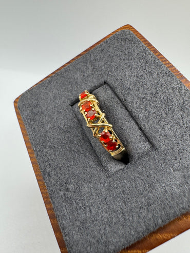 9ct gold fire opal ring