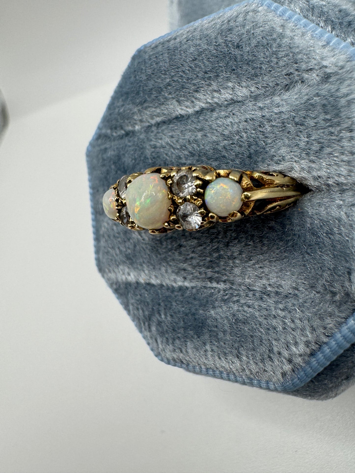 9ct gold opal and paste ring