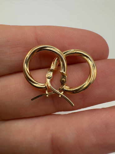 9ct gold twist creole earrings