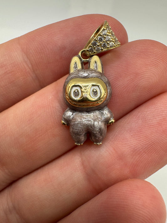 9ct gold 20mm enamelled character pendant