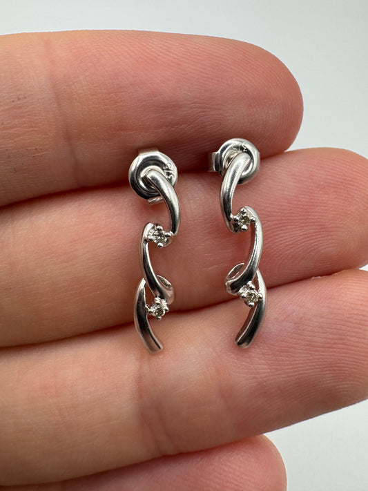 9ct white gold diamond earrings