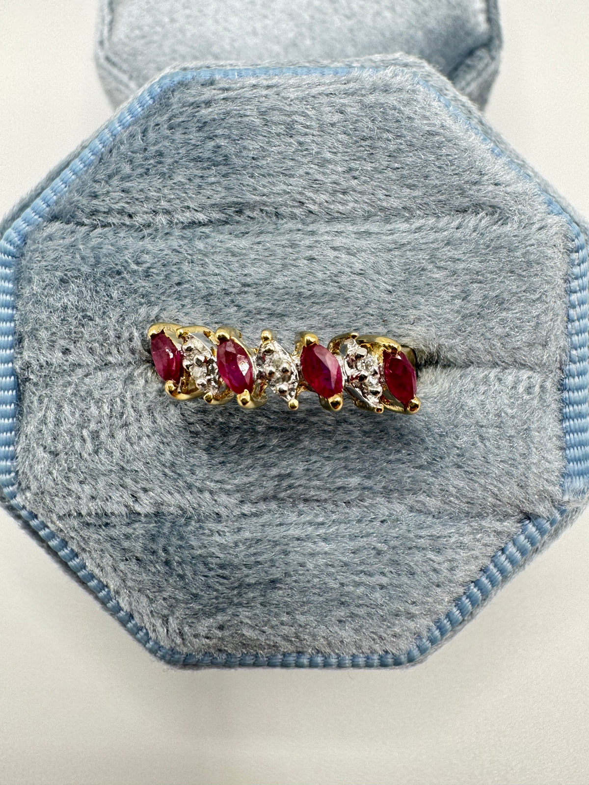 9ct gold ruby and diamond ring
