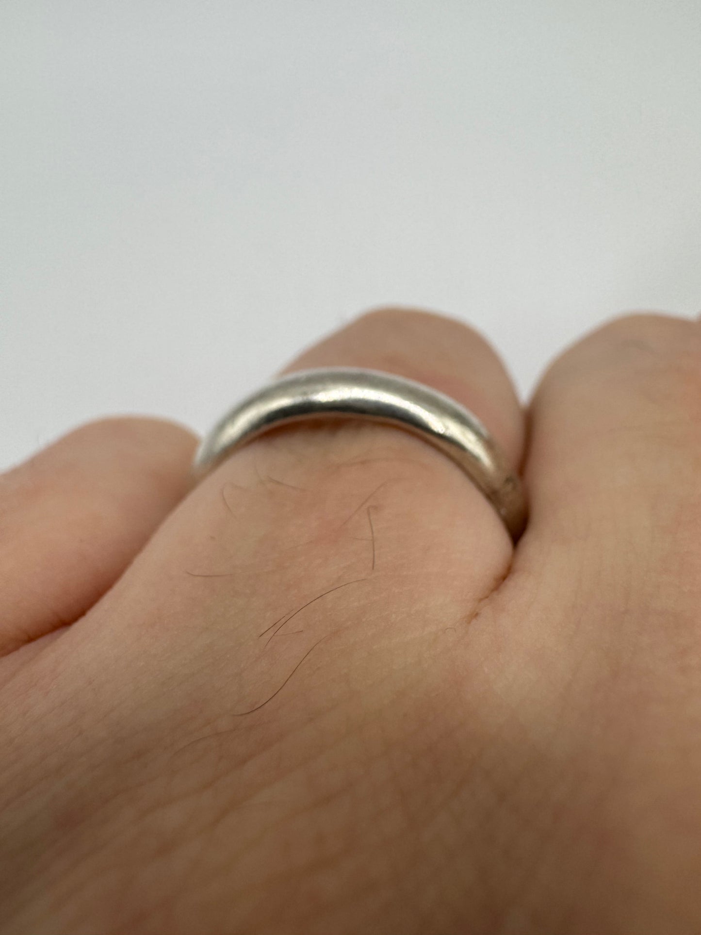 Silver wedding style band